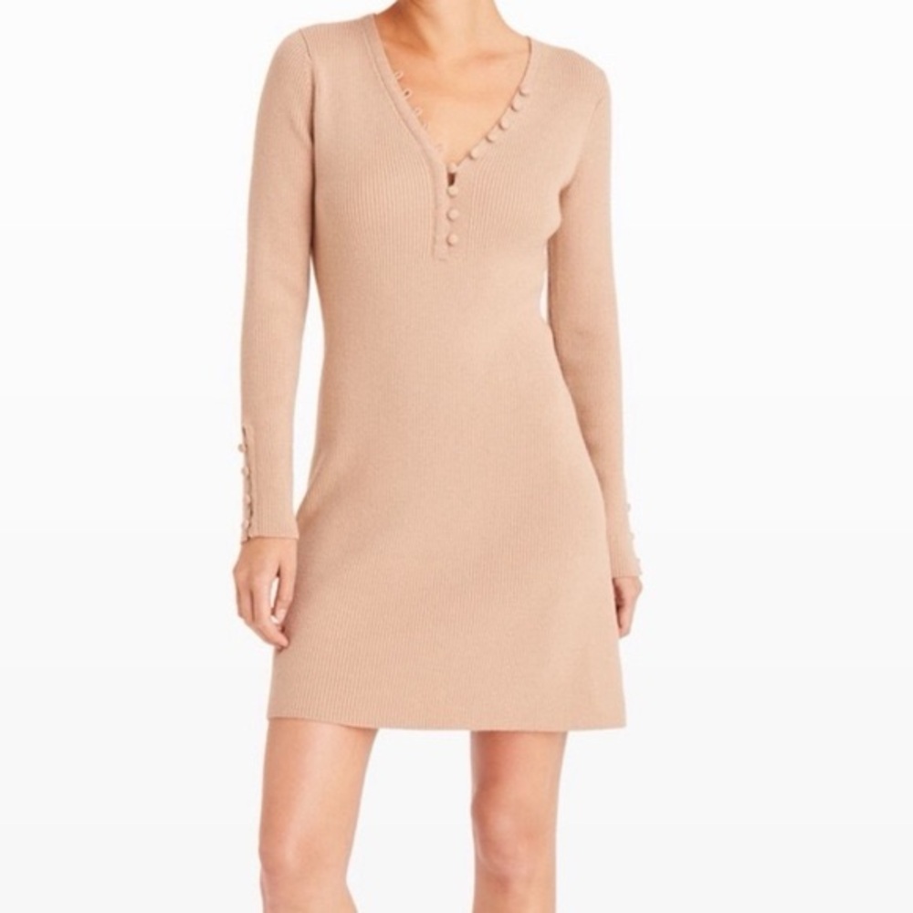Club Monaco Tan Long Sleeve Dress